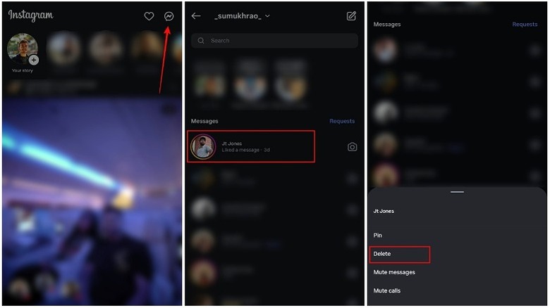 Supprimer un message sur Instagram