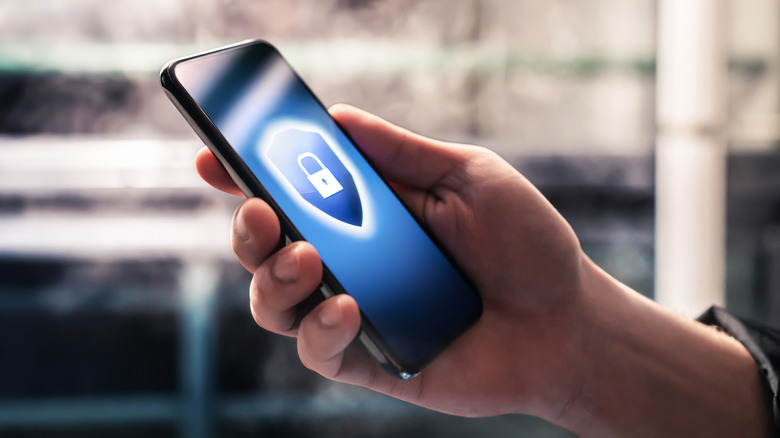 Symbole de verrouillage affiché sur l'écran du smartphone