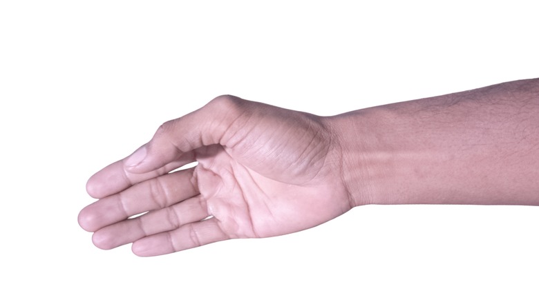 Gros plan d'une paume ouverte