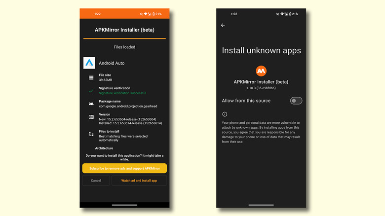 Installation du fichier APK d’Android Auto sur Android