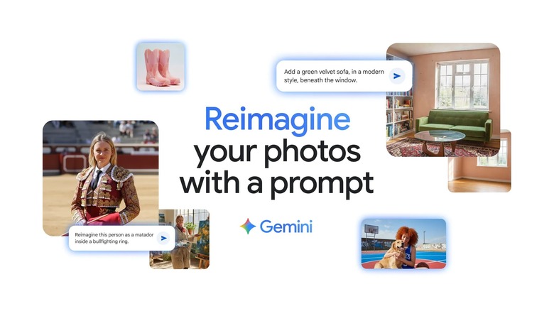Invites et exemples d'images utilisés dans Google Gemini Nano Banana