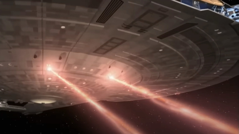 Vaisseau Star Trek tirant ses phaseurs