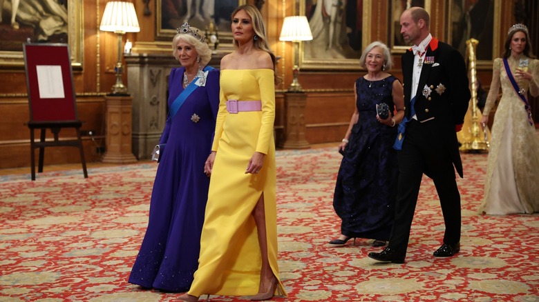 Melania Trump et la reine Camilla photographiées alors qu'elles se rendaient au banquet d'État organisé par la famille royale britannique