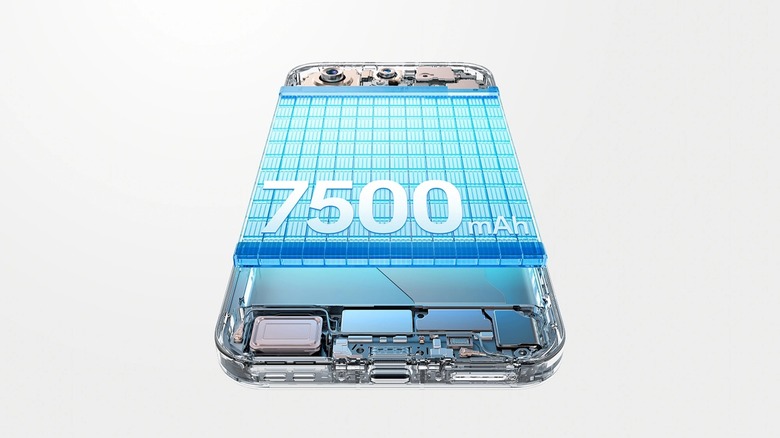 Vue translucide du téléphone Oppo Find X9 Pro avec indicateur mAh