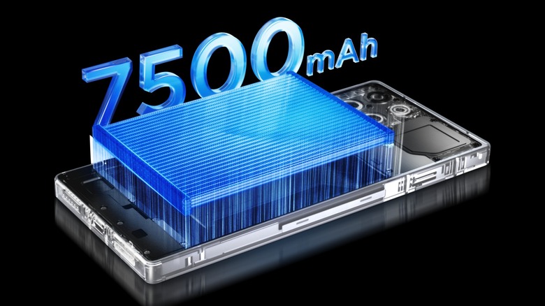 Vue latérale du téléphone RedMagic 11 Pro avec indicateur bleu mAh