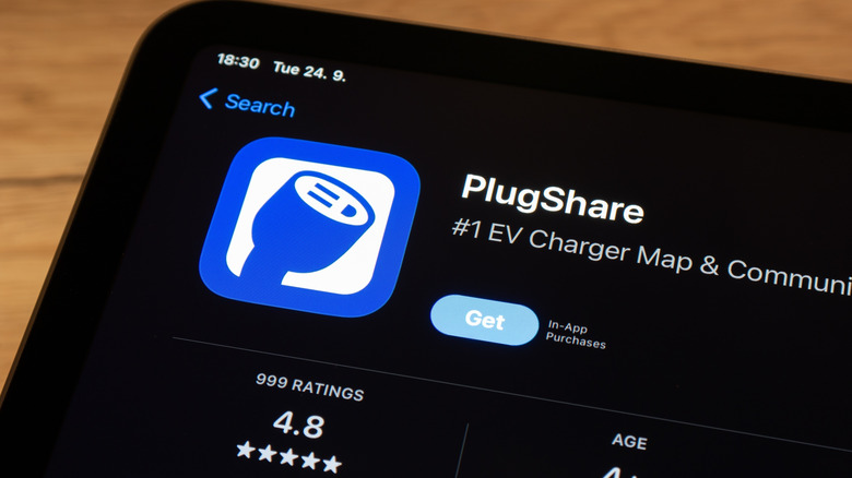 Page de l'application PlugShare dans l'App Store d'Apple sur iPhone