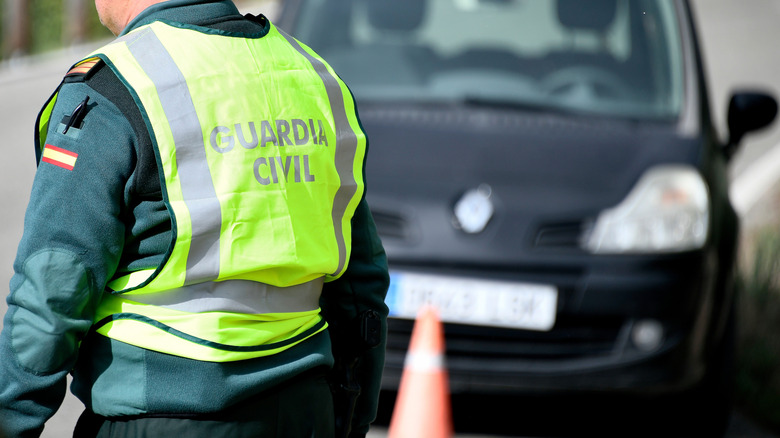 un contrôle routier en Espagne