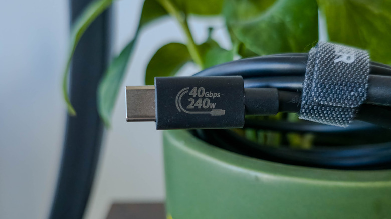 Gros plan du câble USB4