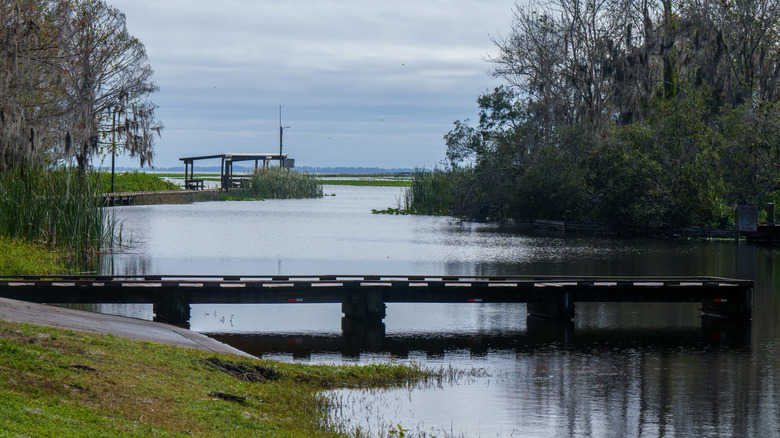 Zone de rampe de mise à l'eau du lac Istokpoga en Floride