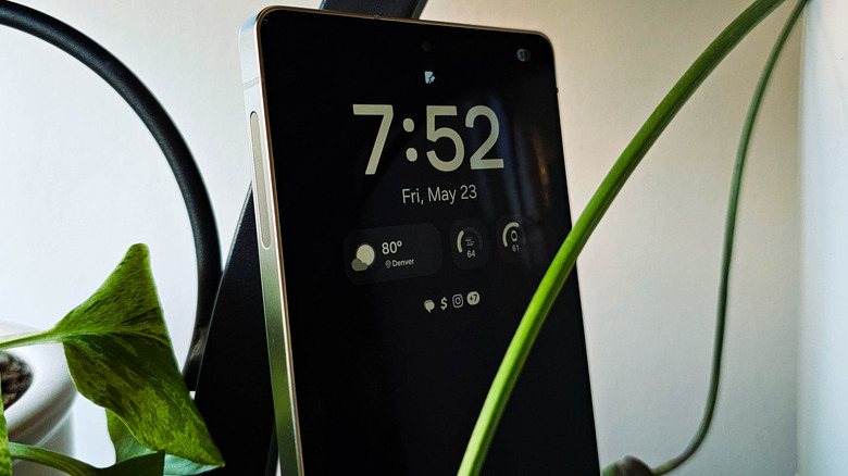 Samsung Galaxy S25 Ultra posé avec des plantes