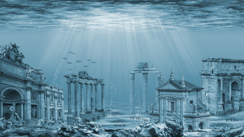 Une illustration d’une ville sous-marine romaine.
