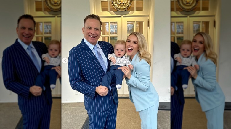 Karoline Leavitt et Nicholas Riccio à la Maison Blanche avec leur enfant en mars 2025