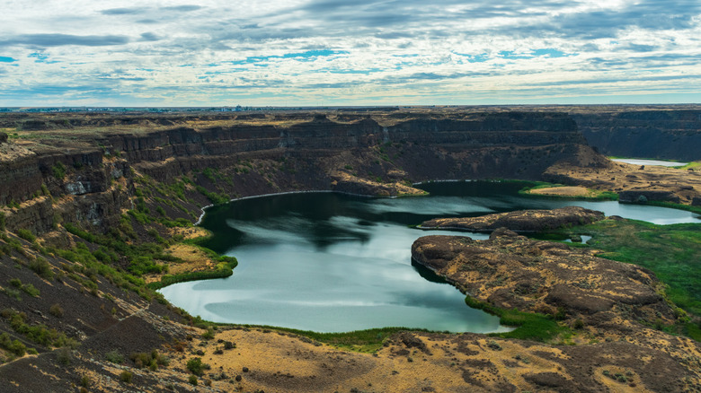 Vue aérienne du parc d'État de Sun Lakes-Dry Falls
