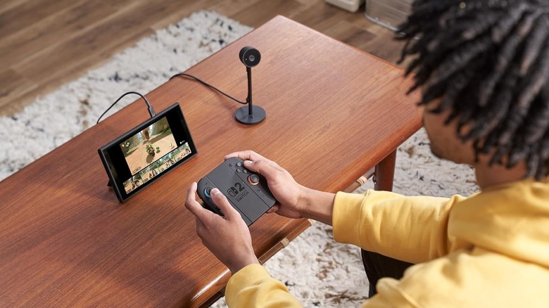 enfant utilisant l'appareil photo Nintendo Switch