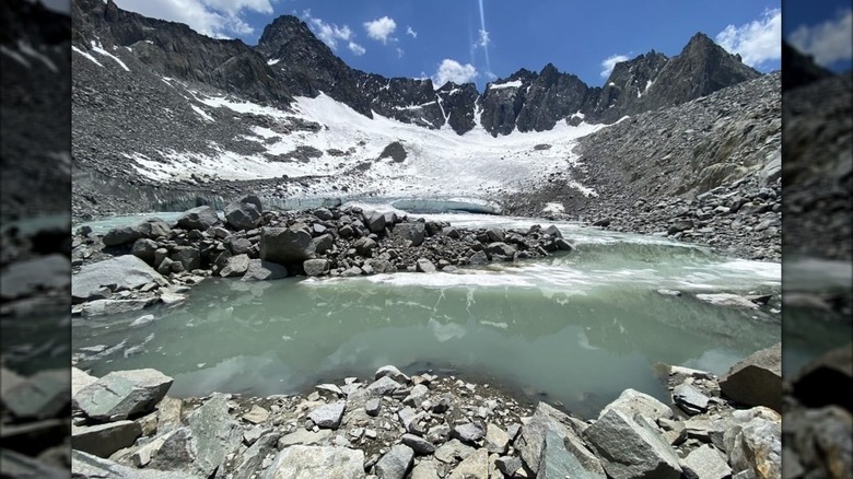 Glacier Palisade partiellement fondu dans le Big Pine 