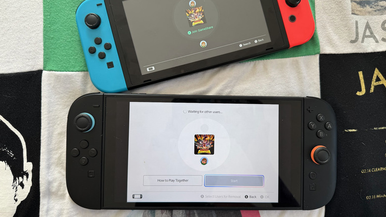 Une console Nintendo Switch 2 partage des jeux avec une Switch originale