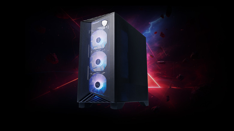 Ordinateur de jeu MSI sur fond abstrait