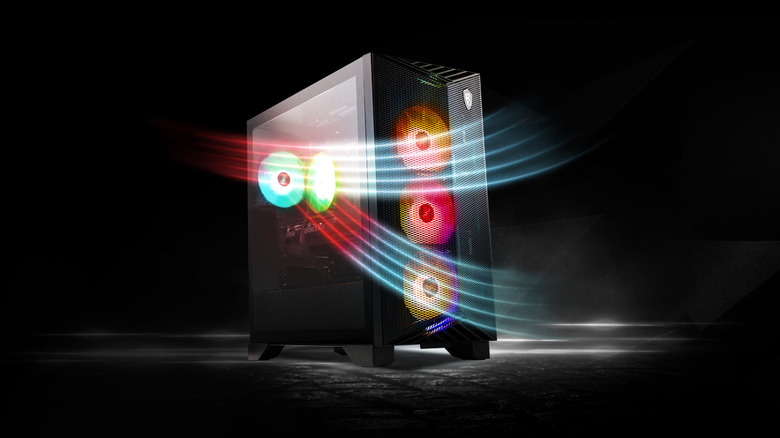 Ordinateur de jeu MSI, stries claires au premier plan