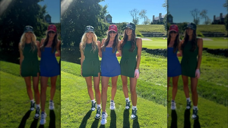 Margo Martin et ses amis posent sur un terrain de golf