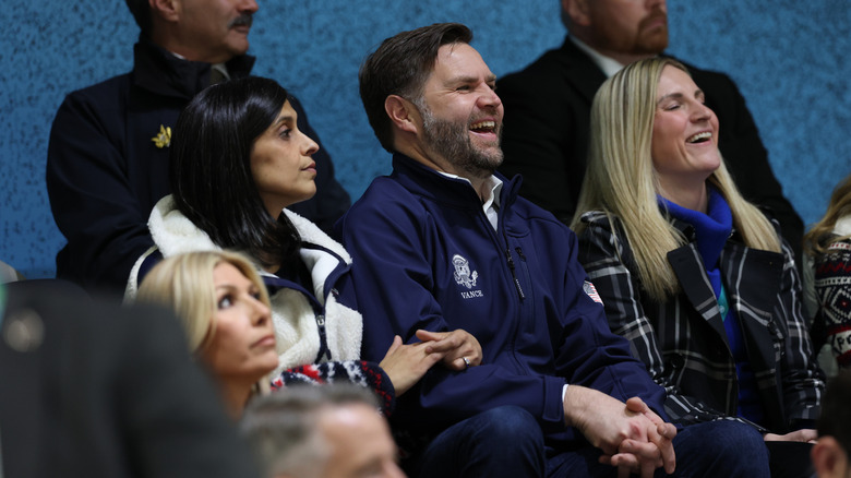 Usha et JD Vance aux Jeux olympiques d'hiver de 2026 à Milan, février 2026