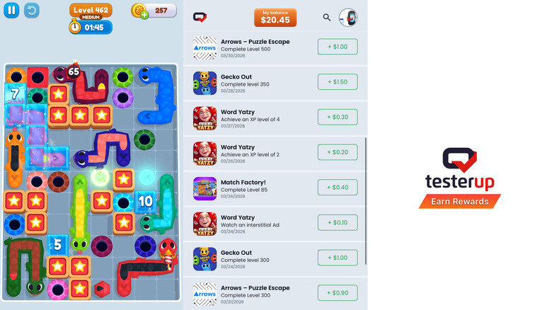 Captures d'écran depuis l'application