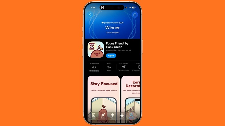 Application Focus Friend sur un iPhone.