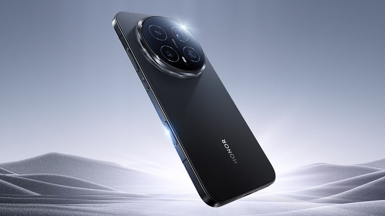 Le Honor Magic 8 Pro sur fond désertique.