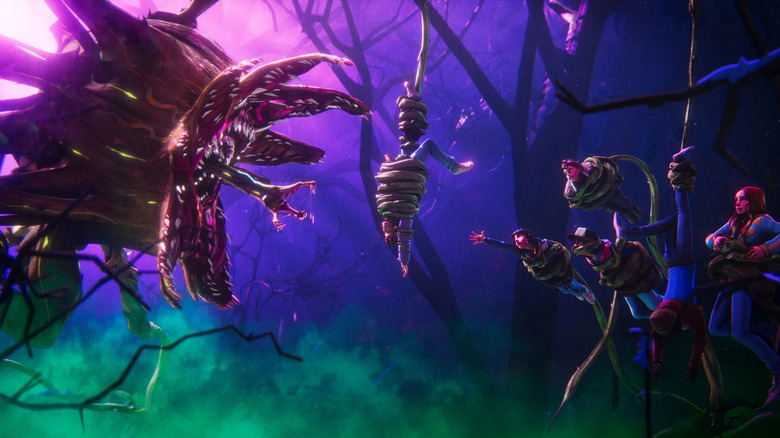 Onze ressemble à une collation pour une créature végétale alors que le gang est ligoté dans Stranger Things : Tales From '85