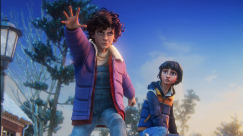 Onze utilise ses pouvoirs pendant que Mike regarde Stranger Things : Tales From '85