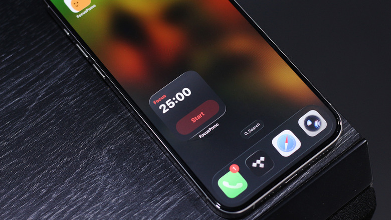 Widget FocusPomo sur iPhone