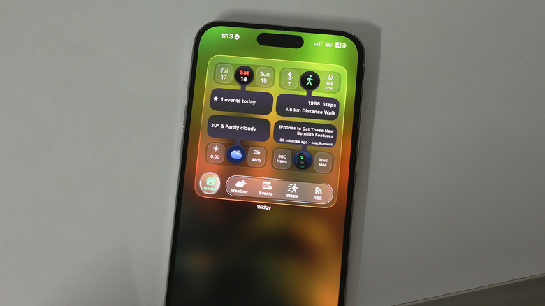 Un widget transparent sur iPhone utilisant Widgy