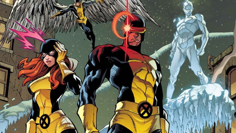 Couverture de la bande dessinée X-Men : Angel, Jean Grey, Cyclops et Iceman