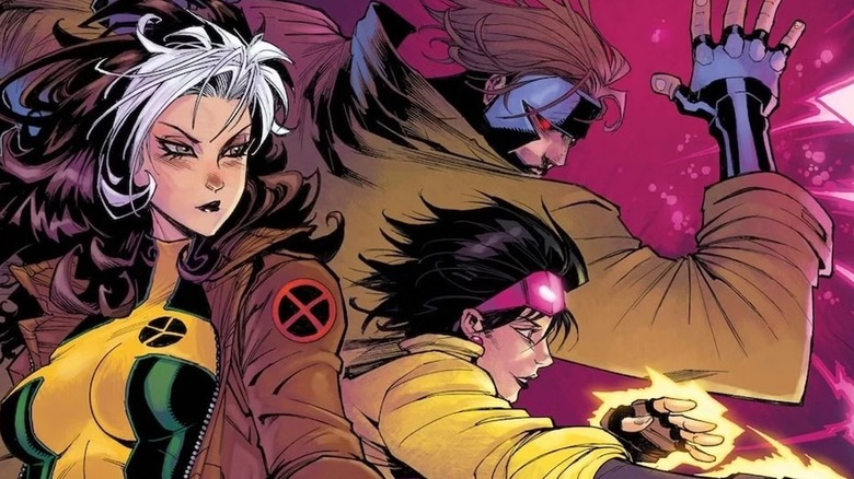 Panel de bandes dessinées X-Men mettant en vedette Rogue, Gambit et Jubilee