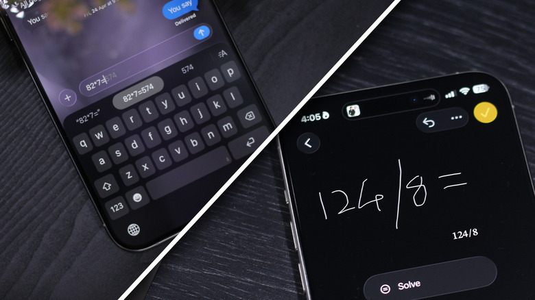 Résultats mathématiques sur clavier et Apple Notes