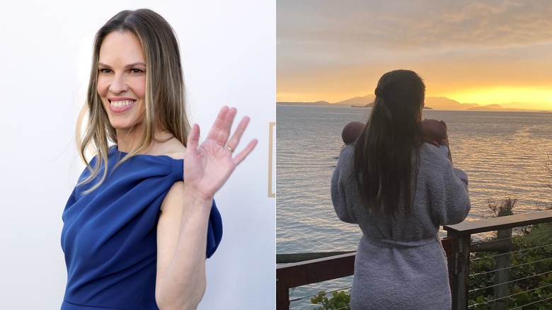 Hilary Swank avec ses jumeaux