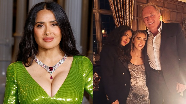 Salma Hayek avec sa fille et son mari