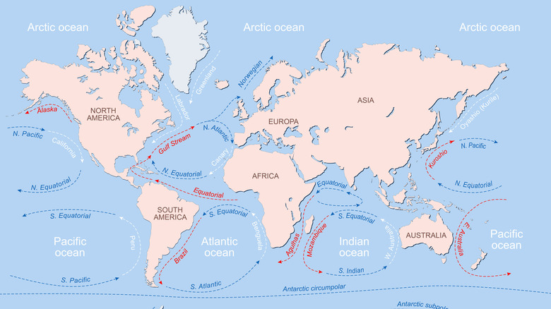 Illustration cartographique des courants océaniques de la Terre