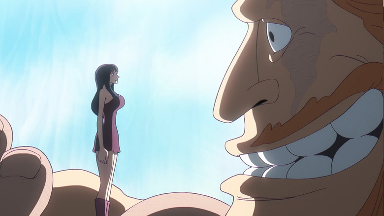 Jaguar D. Saul sourit en voyant Nico Robin pour la première fois depuis des décennies dans One Piece