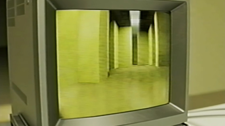 Un écran d'ordinateur avec des images des Backrooms dans les Backrooms - Court métrage YouTube de la Réunion