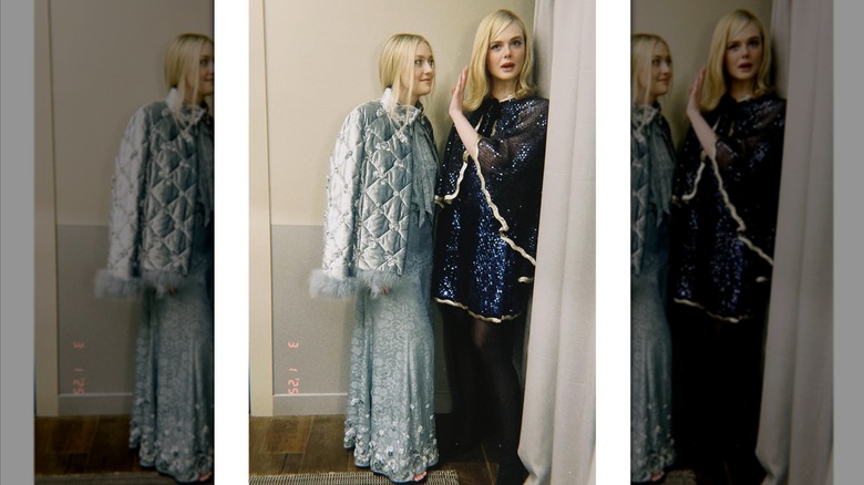 Dakota Fanning et Elle Fanning en robes scintillantes