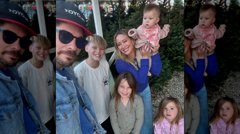 Hilary Duff souriante avec ses quatre enfants et son mari Matthew Koma