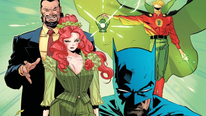 Couverture de Batman #8 – Vandal Savage, Poison Ivy, Batman et Green Lantern (Alan Scott)