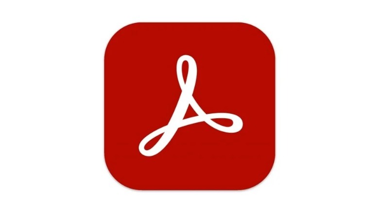 Logo Acrobat Reader sur fond blanc