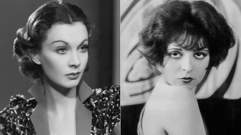 Portraits en noir et blanc de Vivien Leigh et Clara Bow