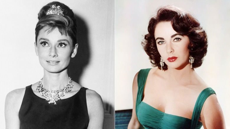 Portraits d'Audrey Hepburn et Elizbaeth Taylor