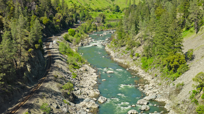 vue aérienne de la rivière Feather