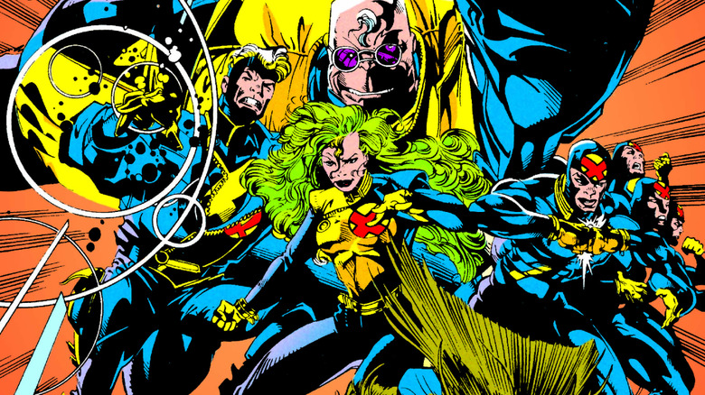 Facteur X de Peter David Vol. 1 couverture - Havok, Strong Guy, Polaris et Multiple Man ensemble