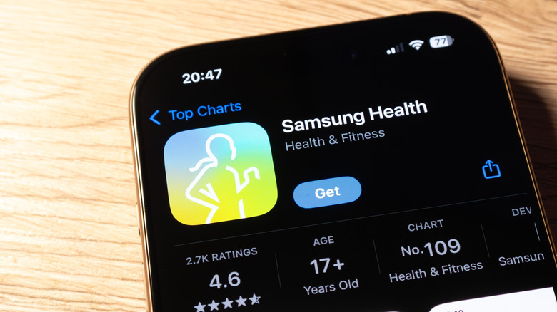 L'application Samsung Health sur l'App Store d'Apple