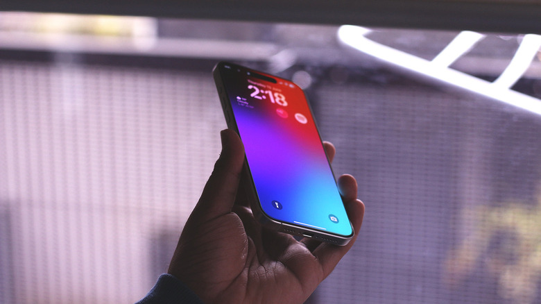 Personne tenant un iPhone affichant son cadre