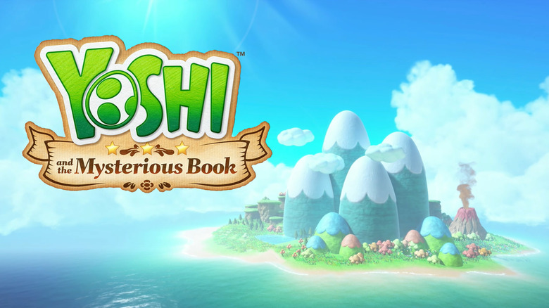 Écran titre de Yoshi et le livre mystérieux, avant l'invite du bouton